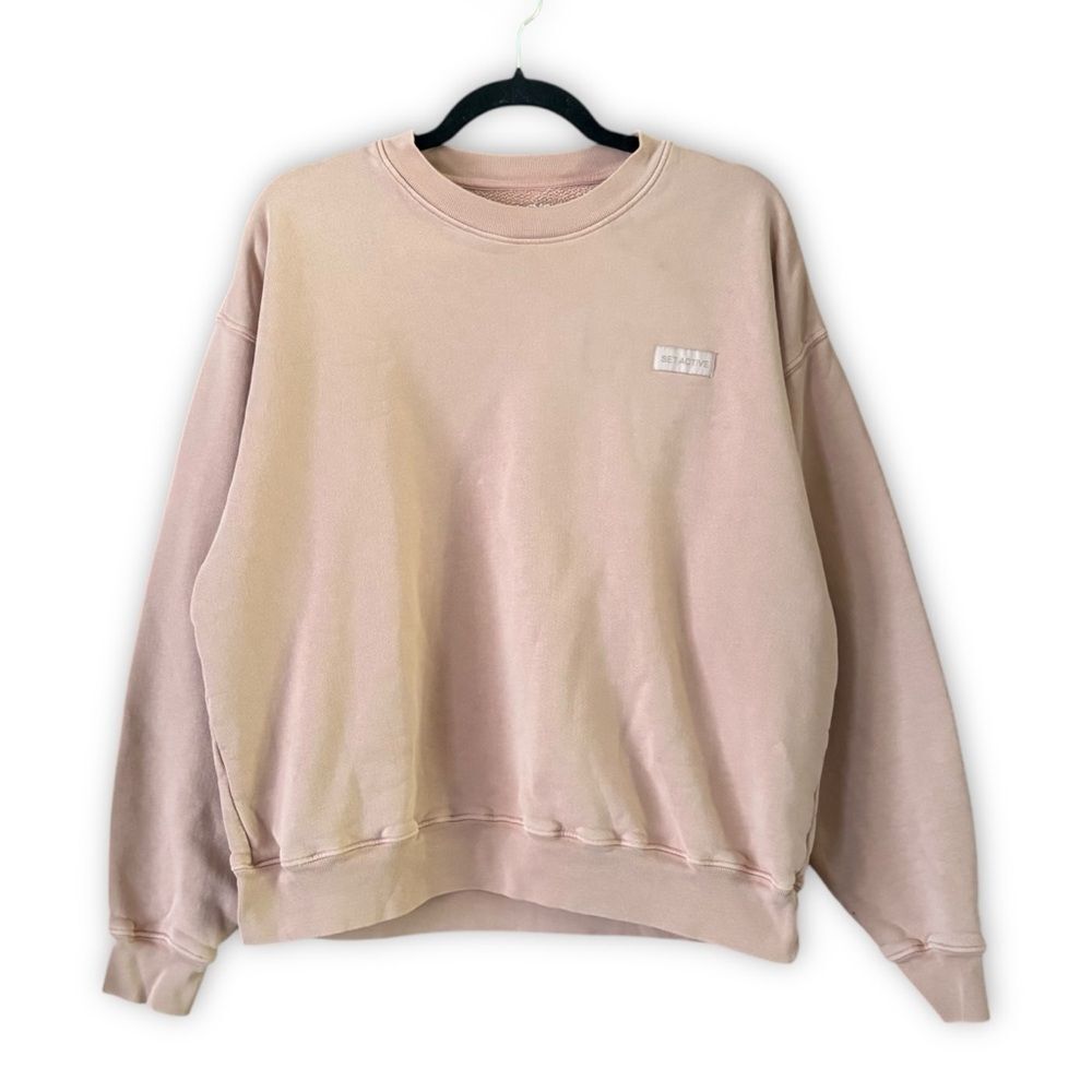 SET Active Blush Light Pink Crewneck Sweatshirt Size Small Sporty Athleitc
